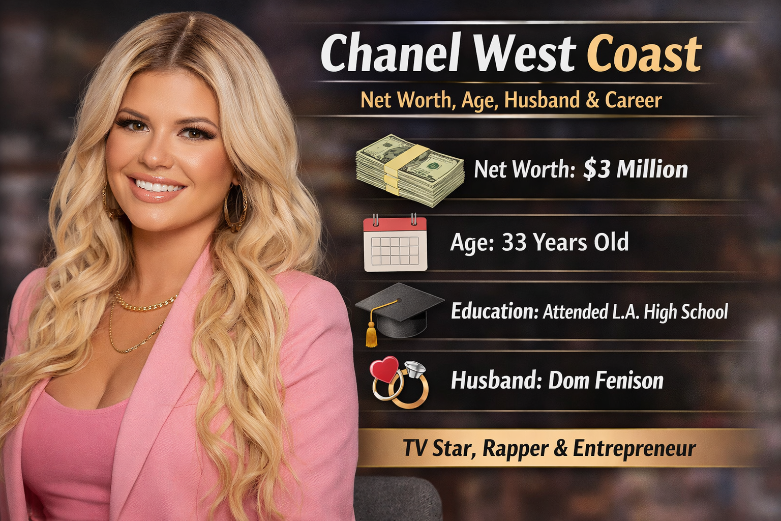 Chanel West Coast Net Worth, Biography, Age, Husband, Education & Career